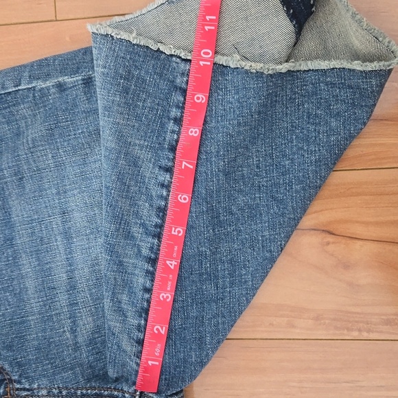 Kut From The Kloth Sophie Bermuda High Rise Jean Shorts Raw Hem Cut Off Size 10 - Picture 9 of 10